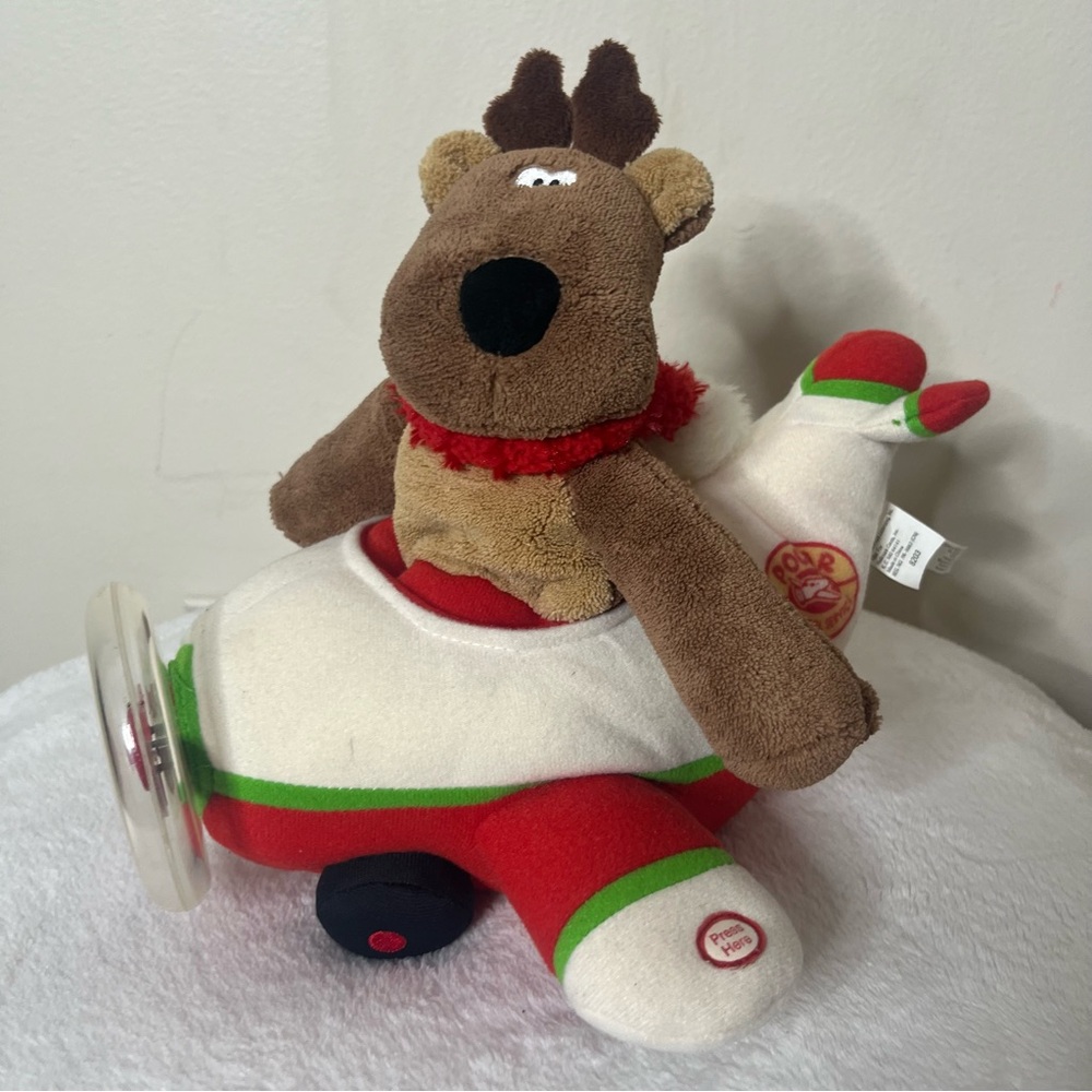 Hallmark Rodney Xmas Reindeer Polar Parcel Plane Plush Working Lights Sounds‎